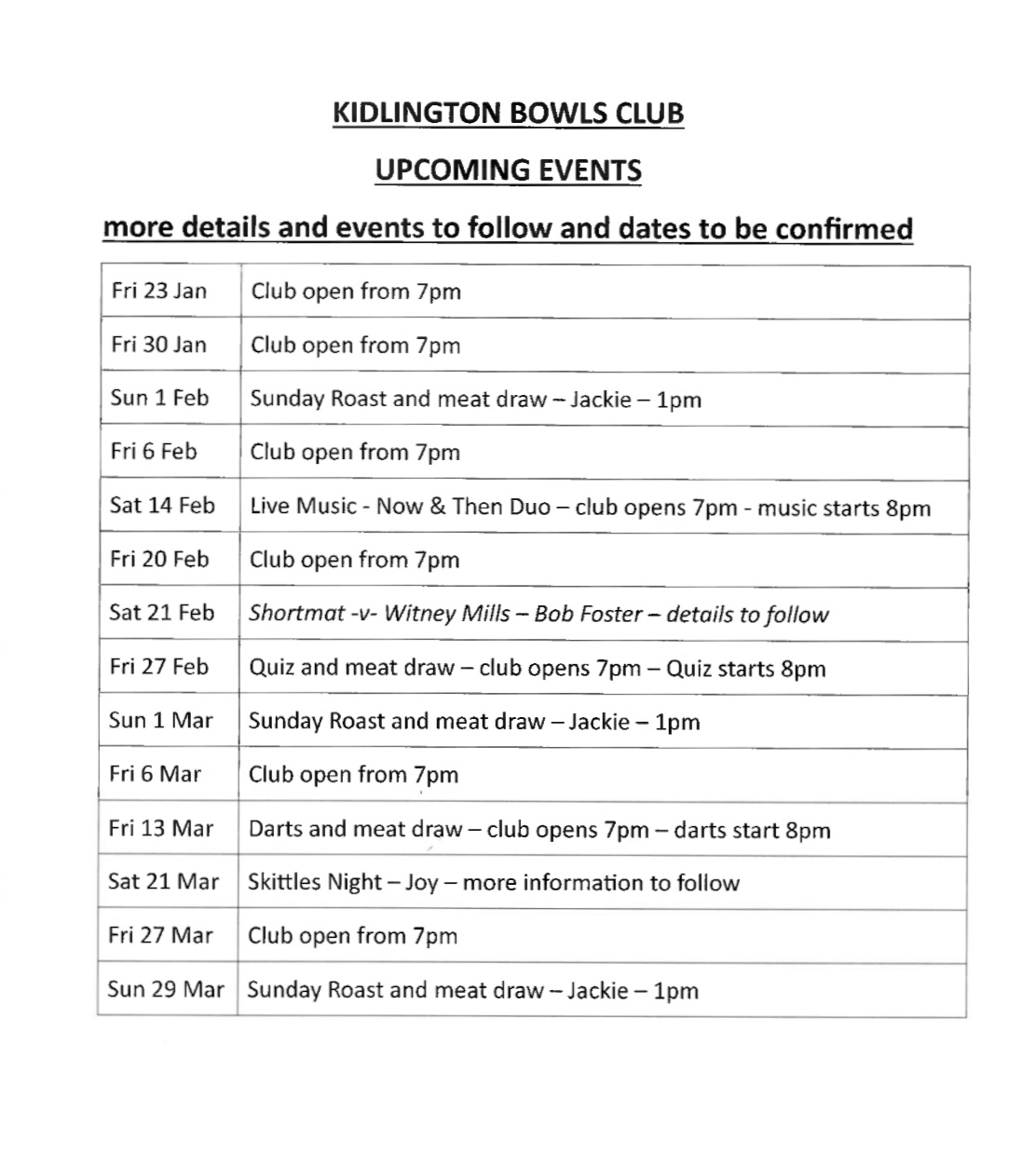 upcoming events 01.26